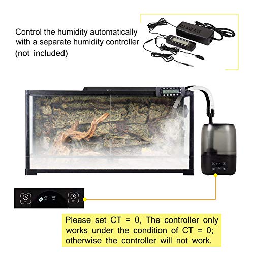 PETSPIONEER Reptile Humidifier Digital Timing Fog Machine with Double Hose & 4 Liter Reservoir, Automatic Terrarium Fogger for Reptiles/Amphibians/Herps/Vivarium