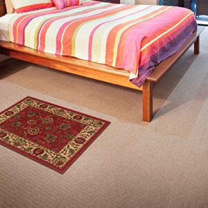 Ottomanson Machine Washable Oriental Design Non-Slip Rubberback 2x3 Traditional Area Rug for Living Room, Bedroom, Kitchen, 2'3" x 3', Red