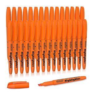 shuttle art highlighters, 30 pack highlighters bright colors, orange colors chisel tip dry-quickly non-toxic highlighter markers for adults kids highlighting in the home school office