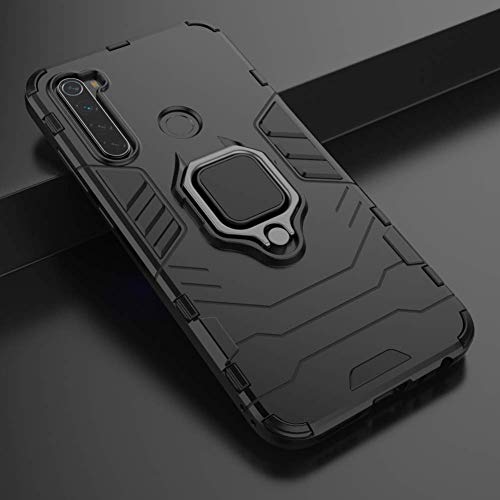 DWAYBOX Case for Xiaomi Redmi Note 8 Ring Holder Iron Man Design 2 in 1 Hybrid Heavy Duty Armor Hard Back Case Cover Compatible with Xiaomi Redmi Note 8 6.3 Inch (Black)