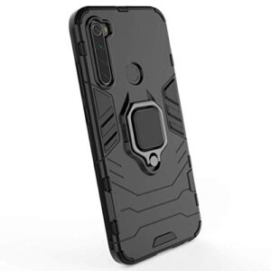 DWAYBOX Case for Xiaomi Redmi Note 8 Ring Holder Iron Man Design 2 in 1 Hybrid Heavy Duty Armor Hard Back Case Cover Compatible with Xiaomi Redmi Note 8 6.3 Inch (Black)