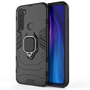 DWAYBOX Case for Xiaomi Redmi Note 8 Ring Holder Iron Man Design 2 in 1 Hybrid Heavy Duty Armor Hard Back Case Cover Compatible with Xiaomi Redmi Note 8 6.3 Inch (Black)