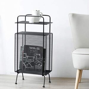 Magazine & Newspaper Baskets Magazine Rack Simple Wrought Iron Bookshelf Iron Corner Bookshelf Indoor Living Room Floor Storage Rack Multifunctional Storage Rack Display Stand Simple Bedside Table