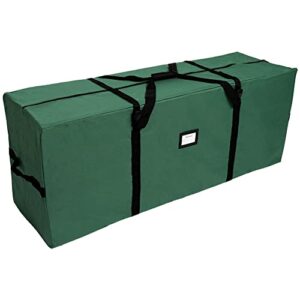 ourwarm christmas tree storage bag extra large heavy duty storage containers with reinforced handles zipper for 7.5ft artificial tree, 50" x 15" x 20" 600d oxford xmas holiday tree storage bag, green