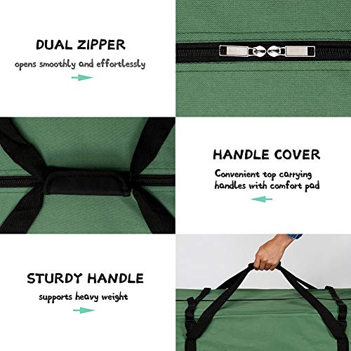 OurWarm Christmas Tree Storage Bag Extra Large Heavy Duty Storage Containers with Reinforced Handles Zipper for 7.5ft Artificial Tree, 50" x 15" x 20" 600D Oxford Xmas Holiday Tree Storage Bag, Green