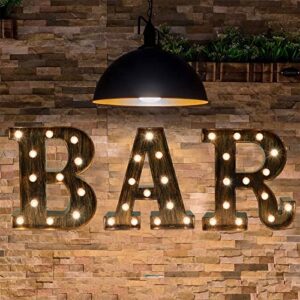 vintage bar sign, illuminated bar sign with lights light up bar letter lights, lighted bar signs for home bar marquee letters lights retro bar cart accessories decor for party christmas wedding events