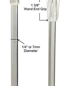 24 Inches Long Clear Blind Tilt Wand Replacement with Hook and Grip (3 Piece Pack)