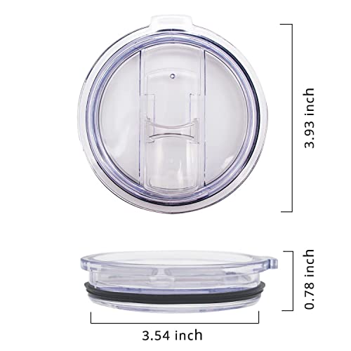 KUFUNG Tumbler Lids Spillproof 30 oz, Splash Resistant Lids for Tumbler/For Yeti and More Cooler Cup (Transparent Slide2, 30 OZ)