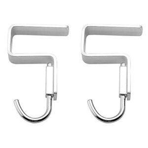 Hdtyyln Student Desk Space Aluminium Alloy Nail-Free Hook, 2 Pack Office Bag Hook Clothes Hook (2.6cm/1.02",Suitable for 2.5 cm/0.98" Thick Plate.)