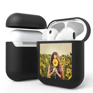 customcustom personalized protective cover compatible with airpod case 1st and 2nd generation - personalized black