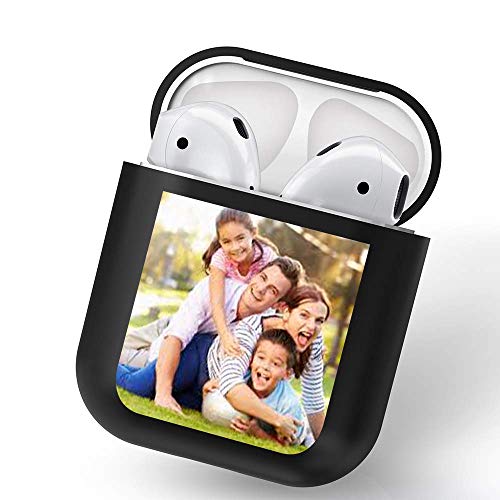 CustomCustom Personalized Protective Cover Compatible with Airpod Case 1st and 2nd Generation - Personalized Black