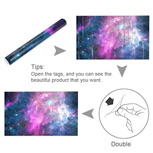 T&H Home Aquarium Décor Backgrounds - Purple Outer Space Starry Sky Fish Tank Background Aquarium Sticker Wallpaper Decoration Picture PVC Adhesive Poster, 24.4" W x 16.4" H