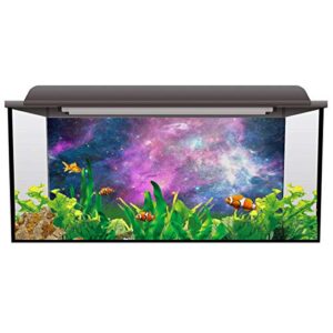 T&H Home Aquarium Décor Backgrounds - Purple Outer Space Starry Sky Fish Tank Background Aquarium Sticker Wallpaper Decoration Picture PVC Adhesive Poster, 24.4" W x 16.4" H