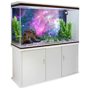 T&H Home Aquarium Décor Backgrounds - Purple Outer Space Starry Sky Fish Tank Background Aquarium Sticker Wallpaper Decoration Picture PVC Adhesive Poster, 24.4" W x 16.4" H