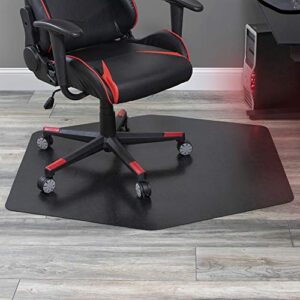 game zone chair mat, for hard floor/medium pile carpet, 42 x 46, black (121563)