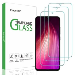 (3 pack) beukei compatible for xiaomi redmi note 8 and redmi note 8 2021 screen protector tempered glass, full screen coverage , touch sensitive,case friendly, 9h hardness (not fit for redmi note 8 pro/redmi 8)