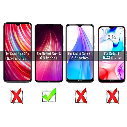 (3 Pack) Beukei Compatible for Xiaomi Redmi Note 8 and Redmi Note 8 2021 Screen Protector Tempered Glass, Full Screen Coverage , Touch Sensitive,Case Friendly, 9H Hardness (Not Fit for Redmi Note 8 Pro/Redmi 8)