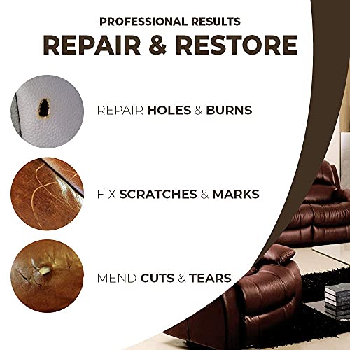 FORTIVO Leather and Vinyl Repair Kit Black, Black Leather Repair Kit, Leather Repair Kit for Car Seat, Leather Repair Kit for Furniture, Leather Paint, Leather Scratch Repair, Leather Couch Repair Kit