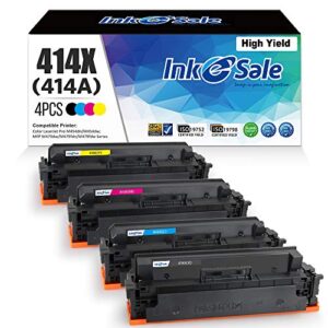 ink e-sale 4-packs compatible toner cartridge replacement for hp 414x 414a m454dw m479fdw for hp color pro m454dw m454dn mfp m479fdw m479fdn black cyan yellow magenta printer