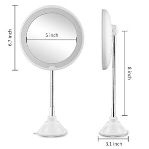 5X Magnifying Mirror with Light Makeup Mirror with Lights LED Lighted Makeup Mirror Vanity Mirror with Lights Flexible Gooseneck Mirror with Lights with Powerful Suction Cup