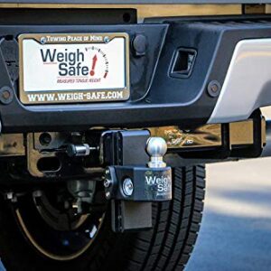 Weigh Safe Adjustable Trailer Hitch Ball Mount - 6" Drop Hitch for 2" Receiver w/ 2 pc Keyed Alike Lock Set, Premium Steel Trailer Tow Hitch w/Built in Weight Scale for Anti Sway, 15,000 lbs GTW