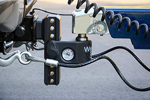 Weigh Safe Adjustable Trailer Hitch Ball Mount - 6" Drop Hitch for 2" Receiver w/ 2 pc Keyed Alike Lock Set, Premium Steel Trailer Tow Hitch w/Built in Weight Scale for Anti Sway, 15,000 lbs GTW