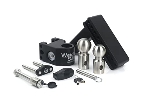 Weigh Safe Adjustable Trailer Hitch Ball Mount - 6" Drop Hitch for 2" Receiver w/ 2 pc Keyed Alike Lock Set, Premium Steel Trailer Tow Hitch w/Built in Weight Scale for Anti Sway, 15,000 lbs GTW