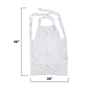 MT Products Disposable White Heavy Weight Plastic/Poly Apron 46 inches x 28 inches - 2 Mil - For Cooking and Arts n' Crafts (100 Pieces)