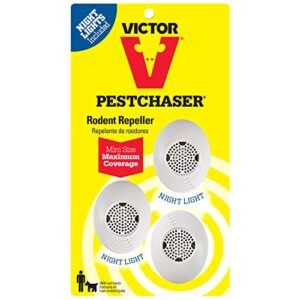 victor m753sn-1 3-pack mini pestchaser rodent repeller, white
