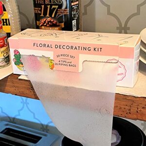 Keenpioneer Floral Decorating Kit, 26 Pastry Bags - 12 inch Disposable Piping Bags, plus 4 Tips