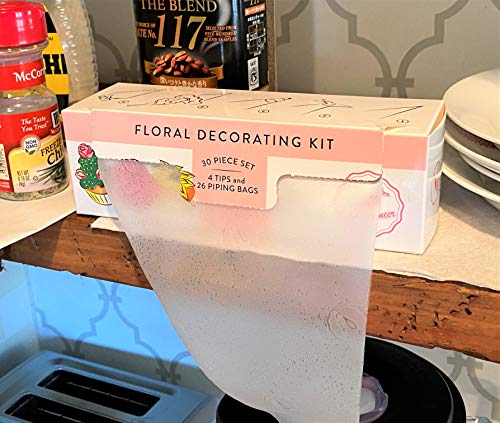 Keenpioneer Floral Decorating Kit, 26 Pastry Bags - 12 inch Disposable Piping Bags, plus 4 Tips