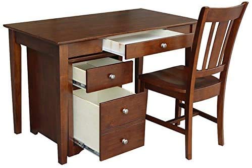 International Concepts Two Drawer OF-41 Desk and Chair File cabinet, Unfinished