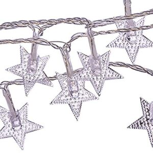 sterno home gl42595 led battery-operated star string lights, 44 feet, warm white cord