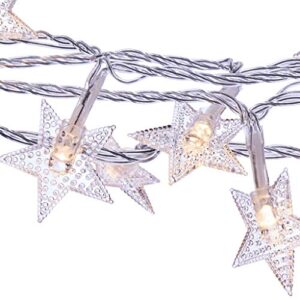 Sterno Home GL42595 LED Battery-Operated Star String Lights, 44 Feet, Warm White Cord