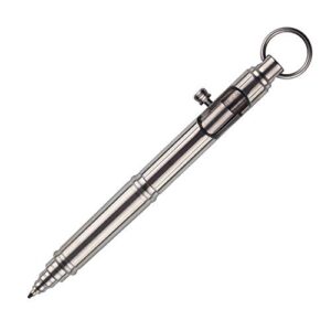 smootherpro heavy duty stainless steel bolt action pen for tremor parkinson arthritic hands edc pocket design (ss258)