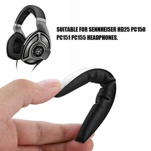 Headset Headband Cushion Pad for Sennheiser, 2 Pcs Replacement Headset Headband Cover for Sennheiser HD25 PC150 PC151 PC155 Over Ear Headset, Easy Installation (Black)