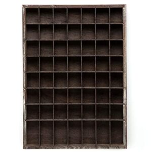 J JACKCUBE DESIGN - Rustic Wood Shot Glasses Display Case 56 Compartments Wall Mount Pint glass Shadow box Bar Cabinet Collection Freestanding - MK524A