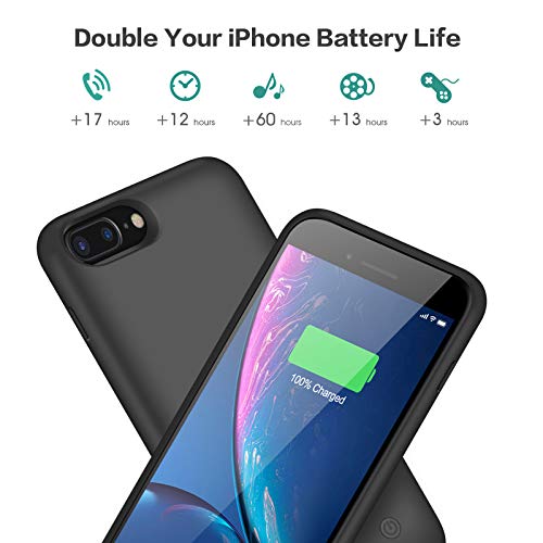 Battery Case for iPhone 6s Plus/6 Plus/7 Plus/8 Plus,8500mAh Portable Charging Case External Battery Pack for iPhone 6s Plus/6 Plus/7 Plus/8 Plus Rechargeable Charger Case Backup Power Bank(5.5 inch)