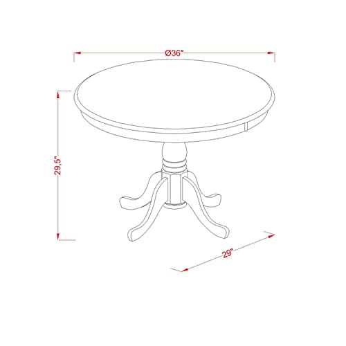 East West Furniture Room Modern Kitchen Table, 36 x 29.5, Ant-abk-tp