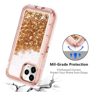 Coolden Case for iPhone 11 Pro MAX Cases Protective Glitter Case for Women Girls Cute Bling Sparkle Heavy Duty Hard Shell Shockproof TPU Case for 2019 Release 6.5 Inches iPhone 11 Pro MAX, Rose Gold