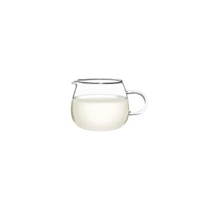 simax glassware glass creamer pitcher: small glass milk pitcher for tea, coffee and syrup – borosilicate glass - clear glass cream pitcher – mini pitcher – 8 oz frothing pitcher - milk pourer