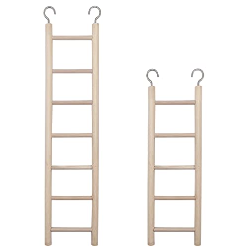 2pcs Wooden Ladder for Bird Parrot Ladder Cage Climbing Toy Birdie Basics (5 Step & 7 Step)