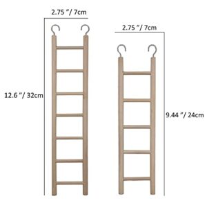 2pcs Wooden Ladder for Bird Parrot Ladder Cage Climbing Toy Birdie Basics (5 Step & 7 Step)