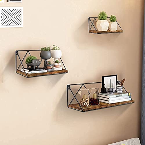 Calenzana Floating Wall Shelves Set of 3 Rustic Wood Storage Shelf for Bathroom Kitchen Living Room Bedroom