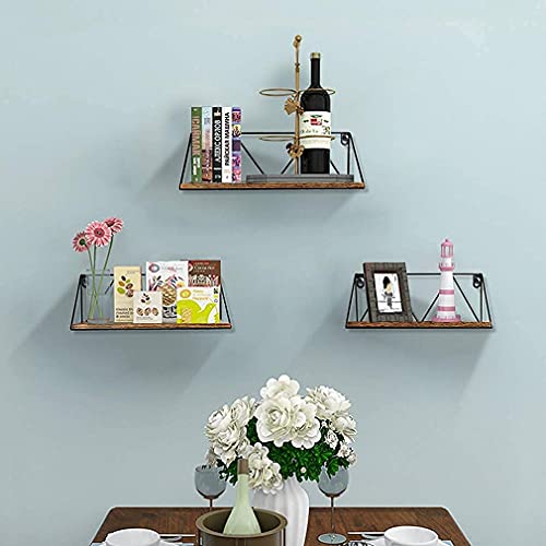 Calenzana Floating Wall Shelves Set of 3 Rustic Wood Storage Shelf for Bathroom Kitchen Living Room Bedroom