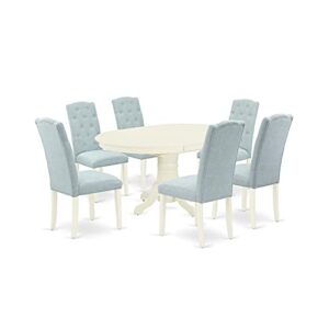 East West Furniture AVCE7-LWH-15 Dining Room Set