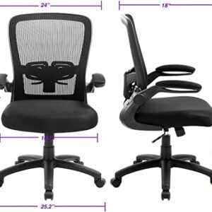 Office Chair Clearance, Ergonomic Desk Chair with Adjustable Height, Lumbar Support, High Back Mesh Computer Chair with Flip up Armrests, Task Chairs for Home Office - 300lb Executive Chair