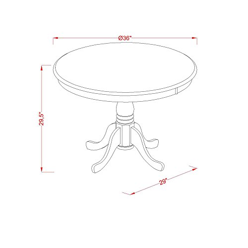 East West Furniture ANBR5-LWH-02 Dining Set