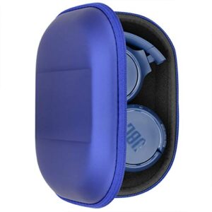 geekria shield headphones case compatible with jbl tune 510bt, tune 560bt, tune 660 btnc, live 400bt, e45bt case, replacement hard shell travel carrying bag with cable storage (blue)