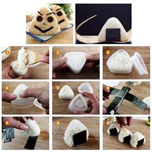 kxkxvovo Triangle Sushi Mold Form Sushi Mold Onigiri Rice Mold DIY Tool, White 2 pcs